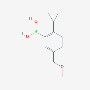Chemical structure of 2-Cyclopropyl-5-(methoxymethyl)phenylboronic acid