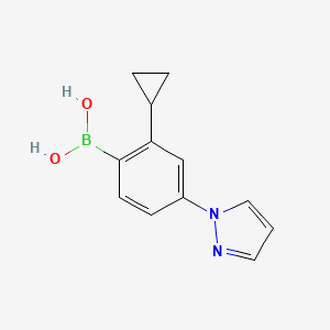Chemical structure of 2-Cyclopropyl-4-(1H-pyrazol-1-yl)phenylboronic acid