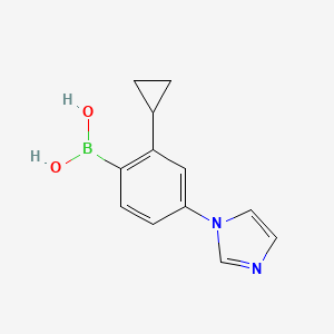Chemical structure of 2-Cyclopropyl-4-(1H-imidazol-1-yl)phenylboronic acid