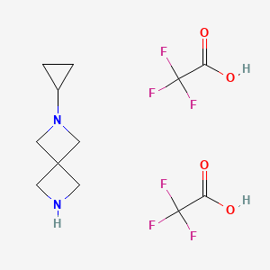 Chemical structure of 2-Cyclopropyl-2,6-diazaspiro[3.3]heptane bistrifluoroacetate
