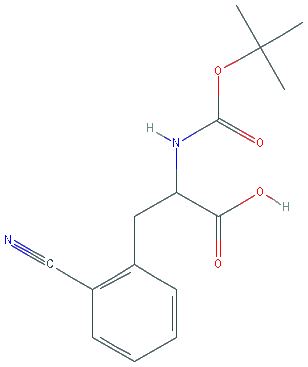 Chemical structure of 2-Cyano-N-Boc-DL-phenylalanine