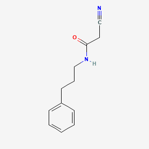Chemical structure of 2-cyano-N-(3-phenylpropyl)acetamide