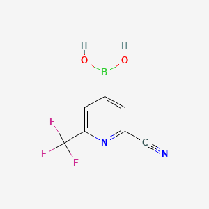 Chemical structure of 2-Cyano-6-(trifluoromethyl)pyridine-4-boronic acid