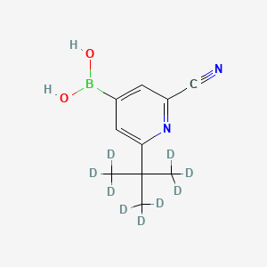 Chemical structure of 2-Cyano-6-(tert-butyl-d9)-pyridine-4-boronic acid