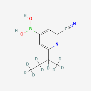 Chemical structure of 2-Cyano-6-(sec-butyl-d9)-pyridine-4-boronic acid