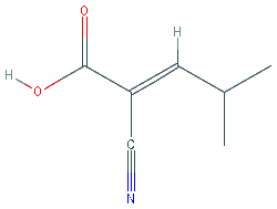 Chemical structure of 2-Cyano-4-methylpent-2-enoic acid