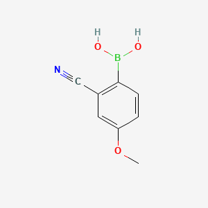 Chemical structure of 2-Cyano-4-methoxyphenylboronic Acid