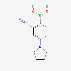 Chemical structure of 2-Cyano-4-(pyrrolidino)phenylboronic acid