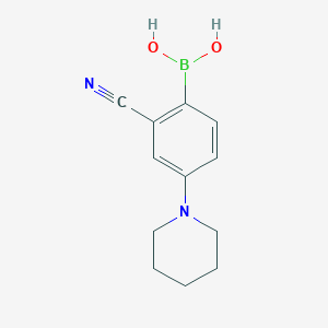 Chemical structure of 2-Cyano-4-(piperidin-1-yl)phenylboronic acid