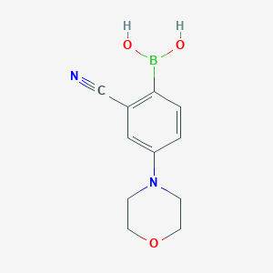 Chemical structure of 2-Cyano-4-morpholinophenylboronic acid