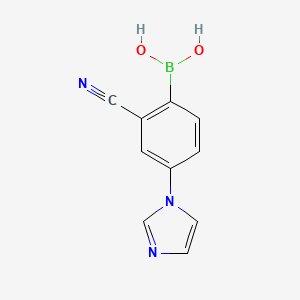 Chemical structure of 2-Cyano-4-(imidazol-1-yl)phenylboronic acid