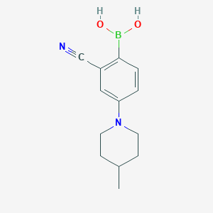 Chemical structure of 2-Cyano-4-(4-methylpiperidin-1-yl)phenylboronic acid