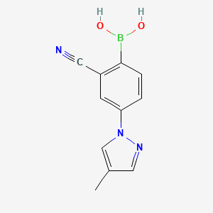 Chemical structure of 2-Cyano-4-(4-methyl-1H-pyrazol-1-yl)phenylboronic acid