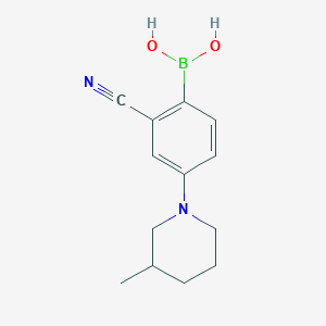 Chemical structure of 2-Cyano-4-(3-methylpiperidin-1-yl)phenylboronic acid