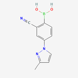 Chemical structure of 2-Cyano-4-(3-methyl-1H-pyrazol-1-yl)phenylboronic acid