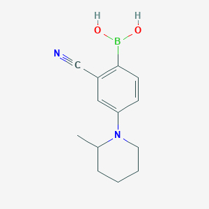 Chemical structure of 2-Cyano-4-(2-methylpiperidin-1-yl)phenylboronic acid
