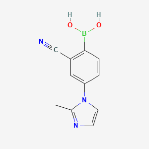 Chemical structure of 2-Cyano-4-(2-methylimidazol-1-yl)phenylboronic acid