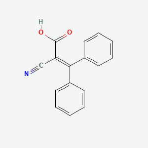 Chemical structure of 2-Cyano-3,3-diphenylacrylic acid