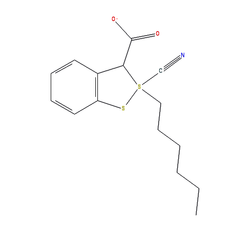 Chemical structure of 2-Cyano-2-hexylbenzodithiolate
