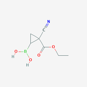 Chemical structure of 2-Cyano-2-(ethoxycarbonyl)cyclopropyl boronic acid