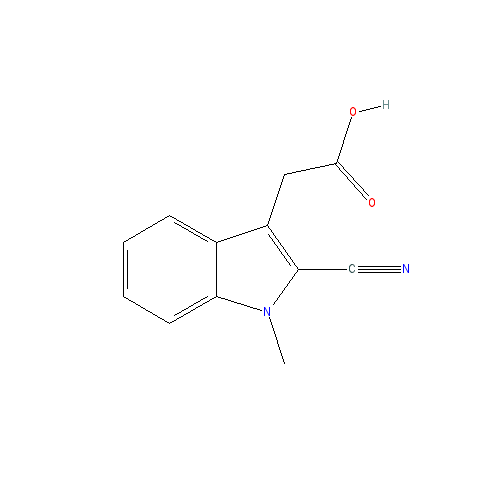 Chemical structure of 2-Cyano-1-methyl-1H-Indole-3-acetic acid