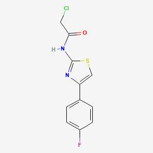 Chemical structure of 2-Chloro-N-(4-(4-fluorophenyl)thiazol-2-yl)acetamide