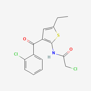 Chemical structure of 2-Chloro-N-(3-(2-chlorobenzoyl)-5-ethylthiophen-2-yl)acetamide