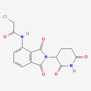Chemical structure of 2-chloro-N-(2-(2,6-dioxopiperidin-3-yl)-1,3-dioxoisoindolin-4-yl)acetamide