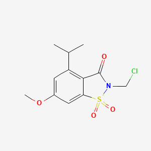 Chemical structure of 2-chloromethyl-4-isopropyl-6-methoxy-1,2-benzisothiazol-3(2H)-one 1,1-dioxide