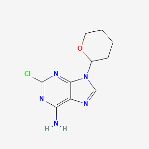 Chemical structure of 2-Chloro-9-(tetrahydropyran-2-yl)adenine