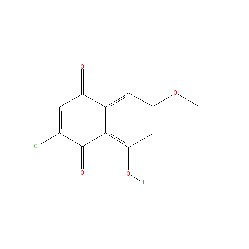 Chemical structure of 2-Chloro-8-hydroxy-6-methoxynaphthalene-1,4-dione