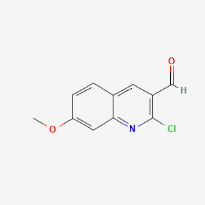 Chemical structure of 2-Chloro-7-Methoxyquinoline-3-Carbaldehyde