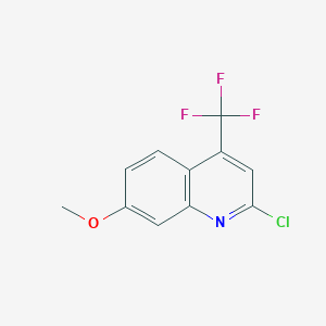 Chemical structure of 2-Chloro-7-methoxy-4-(trifluoromethyl)quinoline