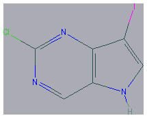 Chemical structure of 2-Chloro-7-iodo-5H-pyrrolo[3,2-d]pyrimidine