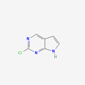 Chemical structure of 2-chloro-7H-pyrrolo[2,3-d]pyrimidine