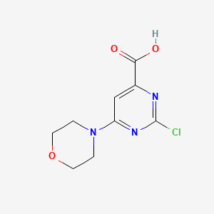 Chemical structure of 2-chloro-6-morpholinopyrimidine-4-carboxylic acid