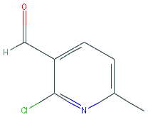 Chemical structure of 2-chloro-6-methylpyridine-3-carbaldehyde