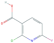 Chemical structure of 2-Chloro-6-fluoronicotinic acid