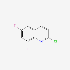 Chemical structure of 2-chloro-6-fluoro-8-iodoquinoline