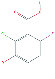 Chemical structure of 2-Chloro-6-Fluoro-3-Methoxybenzoic Acid