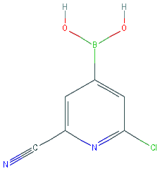 Chemical structure of 2-Chloro-6-cyanopyridine-4-boronic acid