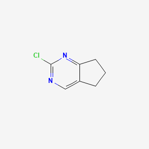 Chemical structure of 2-chloro-5H,6H,7H-cyclopenta[d]pyrimidine