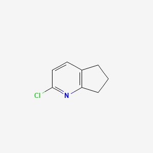 Chemical structure of 2-chloro-5H,6H,7H-cyclopenta(b)pyridine