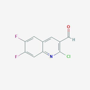 Chemical structure of 2-Chloro-6,7-difluoroquinoline-3-carbaldehyde