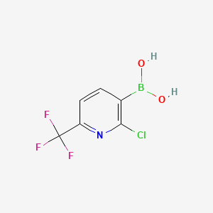 Chemical structure of 2-Chloro-6-(trifluoromethyl)pyridine-3-boronic Acid