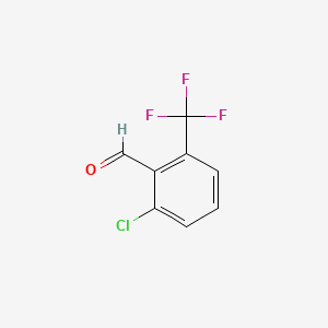 Chemical structure of 2-Chloro-6-(trifluoromethyl)benzaldehyde