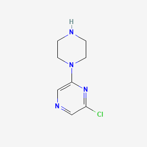 Chemical structure of 2-Chloro-6-(1-piperazinyl)pyrazine