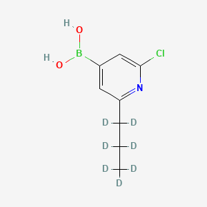 Chemical structure of 2-Chloro-6-(n-propyl-d7)-pyridine-4-boronic acid