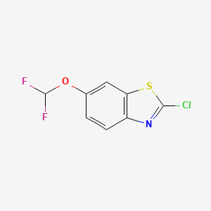 Chemical structure of 2-Chloro-6-(difluoromethoxy)benzo[d]thiazole