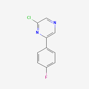Chemical structure of 2-Chloro-6-(4-fluorophenyl)pyrazine